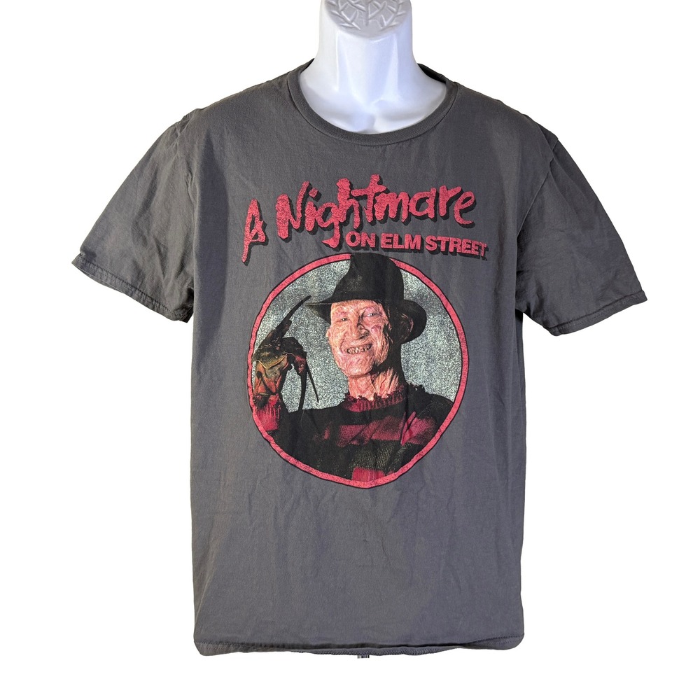 Mad Engine A Nightmare on‎ Elm Street Graphic Tee Mens Large Gray Freddy Krueger
